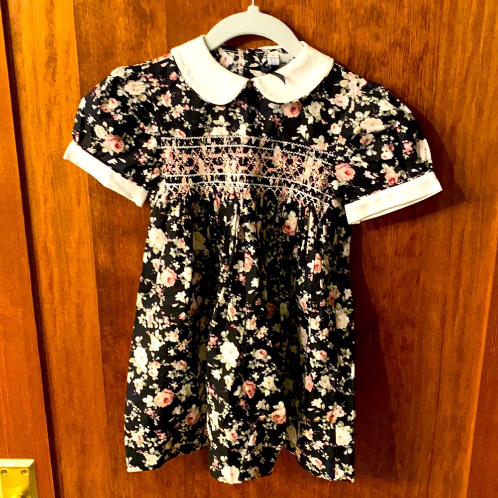 Legacy Childrens size 2 black pink floral dress